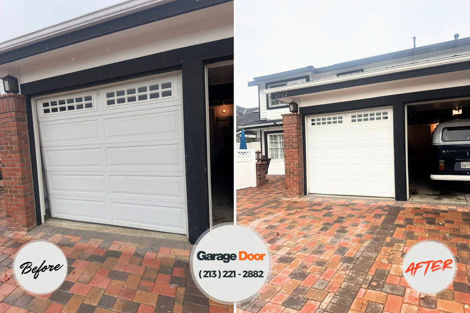 Before and after: garage door opener repair Clarence, IA